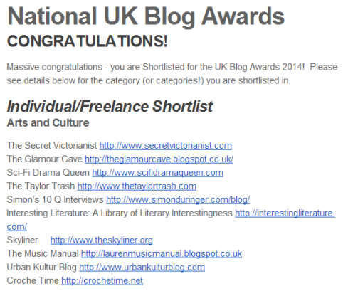 THAT UK Blog Awards Shortlist Announcement
